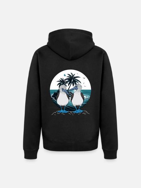 Blue-footed boobies Galapagos - Unisex Premium Organic Zip Hoodie - black