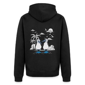 Blue-footed boobies Galapagos Islands - Unisex Premium Organic Zip Hoodie - black - Back - Nico (187cm)