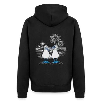 Fou à pieds bleus - Veste à capuche bio Premium Unisexe - noir - Dos - Nico (187cm)