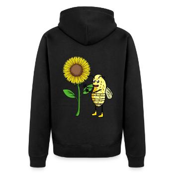 Insecte abeille noix de tournesol de cacahuète - Veste à capuche bio Premium Unisexe - noir - Dos - Nico (187cm)