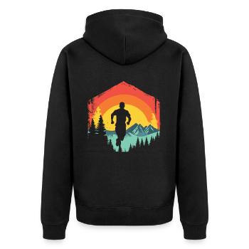 Conception de course pour les coureurs au marathon - Veste à capuche bio Premium Unisexe - noir - Dos - Nico (187cm)