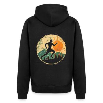 Conception de course pour les coureurs au marathon - Veste à capuche bio Premium Unisexe - noir - Dos - Nico (187cm)
