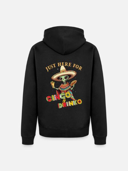 Fiesta Alien Saying Fête mexicaine - Veste à capuche bio Premium Unisexe - noir