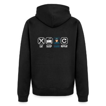 Manger Dormir Garde Policiers Répétitif Corrections - Veste à capuche bio Premium Unisexe - noir - Dos - Nico (187cm)
