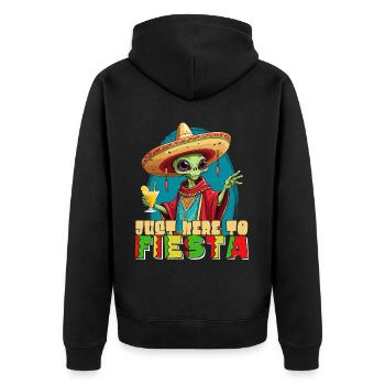 Fête mexicaine de la fête extraterrestre amusante - Veste à capuche bio Premium Unisexe - noir - Dos - Nico (187cm)