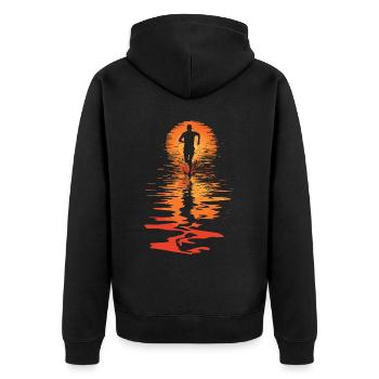 Conception de course pour les coureurs au marathon - Veste à capuche bio Premium Unisexe - noir - Dos - Nico (187cm)