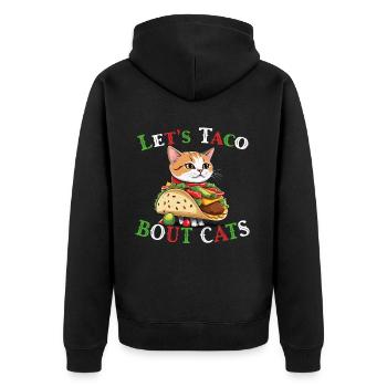 Taco Cat Saying Cinco De Mayo Fiesta - Unisex Premium Organic Zip Hoodie - black - Back - Nico (187cm)
