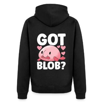 Poisson blob mignon poisson laid - Veste à capuche bio Premium Unisexe - noir - Dos - Nico (187cm)