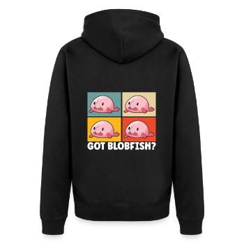 Poisson blob mignon poisson laid - Veste à capuche bio Premium Unisexe - noir - Dos - Nico (187cm)