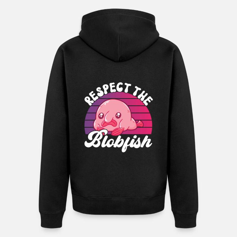 Poisson blob mignon poisson laid - Veste à capuche bio Premium Unisexe - noir