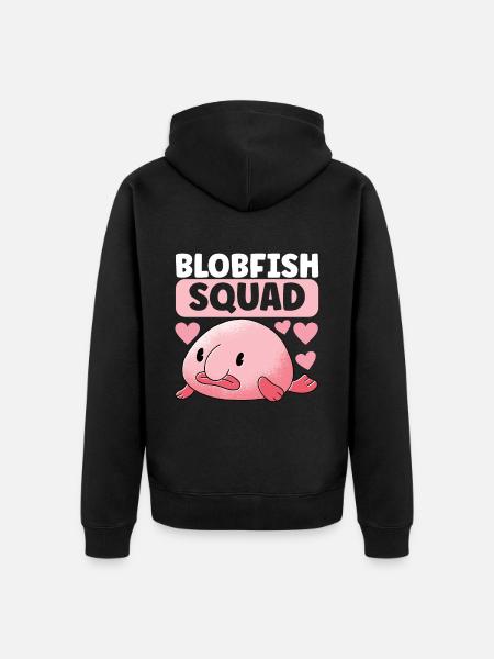 Cute Blob Fish Ugly Fish - Unisex Premium Organic Zip Hoodie - black