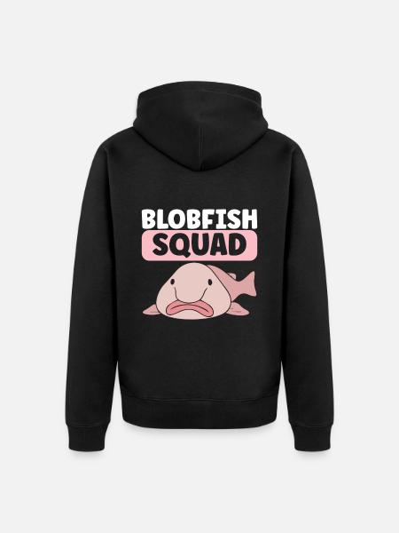 Cute Blob Fish Ugly Fish - Unisex Premium Organic Zip Hoodie - black