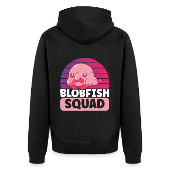 Poisson blob mignon poisson laid - Veste à capuche bio Premium Unisexe - noir - Dos - Nico (187cm)