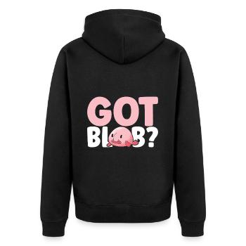 Poisson blob mignon poisson laid - Veste à capuche bio Premium Unisexe - noir - Dos - Nico (187cm)