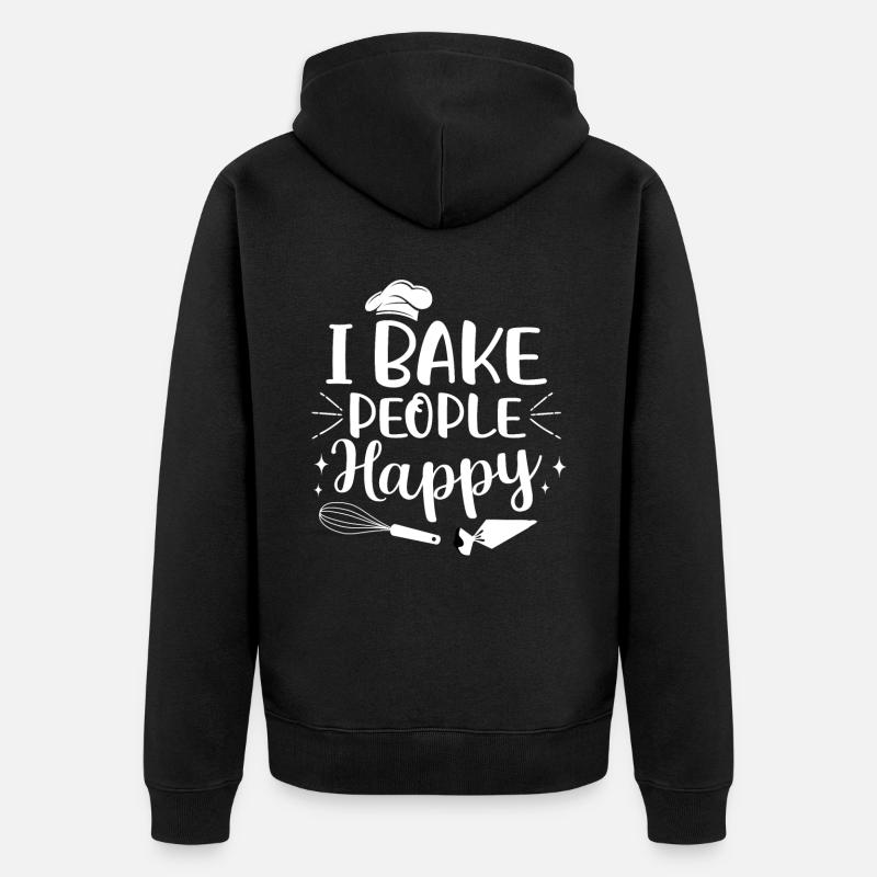 Bäcker Bäckerein Backwaren Backen Geschenk - Unisex Premium Bio Zip Hoodie - Schwarz