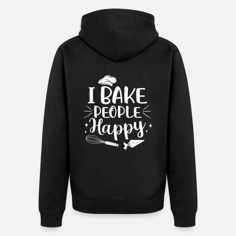 Bäcker - Unisex Premium Bio Zip Hoodie - Schwarz