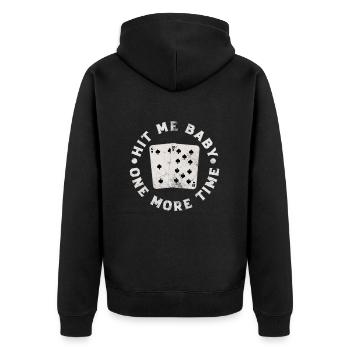 Blackjack Blackjack Card Game Casino Gift - Unisex Premium Organic Zip Hoodie - black - Back - Nico (187cm)