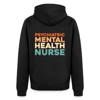 Infirmière psychiatrique Krankenschwester - Veste à capuche bio Premium Unisexe - noir - Dos - Nico (187cm)