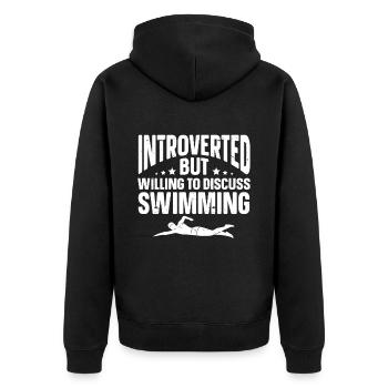 Cadeaux amusants pour introvertis - Veste à capuche bio Premium Unisexe - noir - Dos - Nico (187cm)