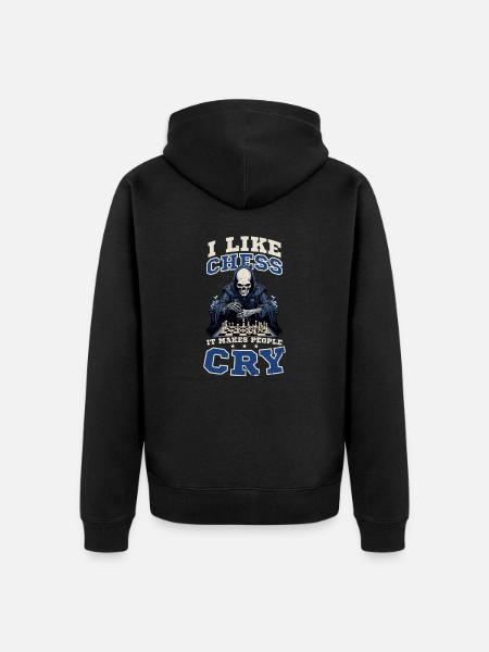 Chess Makes People Cry - Unisex Premium Organic Zip Hoodie - black