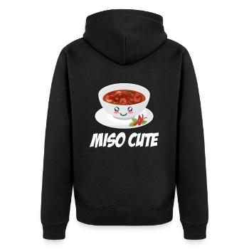 Miso Sweet Miso Puns Asian Chinese - Unisex Premium Organic Zip Hoodie - black - Back - Nico (187cm)