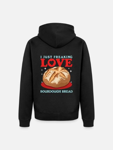 Sauerteigbrot Sauerteig Brot Geschenk - Unisex Premium Bio Zip Hoodie - Schwarz