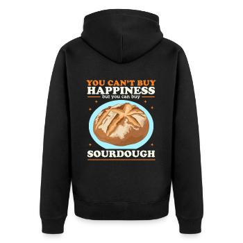 Sourdough Breads Sourdough Gift - Unisex Premium Organic Zip Hoodie - black - Back - Nico (187cm)