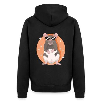 Rats Rat Owner Rat Lover Gift - Unisex Premium Organic Zip Hoodie - black - Back - Nico (187cm)