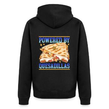 Quesadilla Tortilla Quesadillas Gift - Unisex Premium Organic Zip Hoodie - black - Back - Nico (187cm)