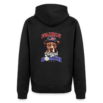 4. Juli Baseballtrainer Ziemlich anständiger Trainer - Unisex Premium Bio Zip Hoodie - Schwarz - Hinten - Nico (187cm)