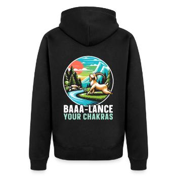 Professeur de yoga drôle de méditation de yoga de chèvre Namaste - Veste à capuche bio Premium Unisexe - noir - Dos - Nico (187cm)