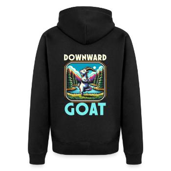 Funny Goat Yoga Meditation Yoga Instructor Namaste - Unisex Premium Organic Zip Hoodie - black - Back - Nico (187cm)