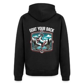 Funny Goat Yoga Meditation Yoga Instructor Namaste - Unisex Premium Organic Zip Hoodie - black - Back - Nico (187cm)
