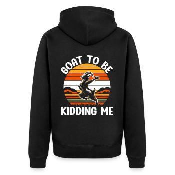 Funny Goat Yoga Meditation Yoga Instructor Namaste - Unisex Premium Organic Zip Hoodie - black - Back - Nico (187cm)