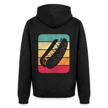Hot Dog Adulte Rétro Vintage - Veste à capuche bio Premium Unisexe - noir - Dos - Nico (187cm)