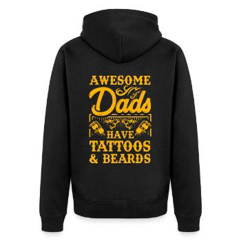 Awesome Dads have Tattoos and Beards - Unisex Premium Organic Zip Hoodie - black - Back - Nico (187cm)