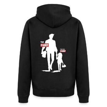 Lustiges Papa-Tochter-Design - Unisex Premium Bio Zip Hoodie - Schwarz - Hinten - Nico (187cm)