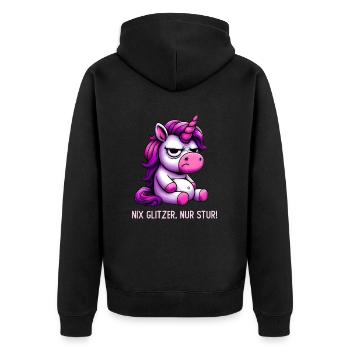 Rien ne brille, juste têtu - Veste à capuche bio Premium Unisexe - noir - Dos - Nico (187cm)