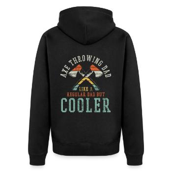 Einzigartige Axtwerfende Lumberjack Fun - Unisex Premium Bio Zip Hoodie - Schwarz - Hinten - Nico (187cm)