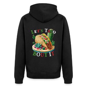 Cinco De Mayo Taco Liebhaber Mexikanisches Essen - Unisex Premium Bio Zip Hoodie - Schwarz - Hinten - Nico (187cm)