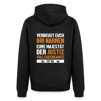 Verbeugt Euch Ihr Narren Officier de police - Veste à capuche bio Premium Unisexe - noir - Dos - Nico (187cm)