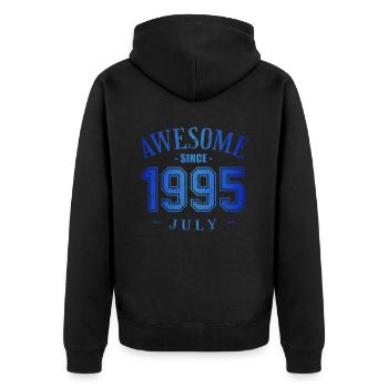 July 1995 - Geburtstag im Juli Awesome - Unisex Premium Bio Zip Hoodie - Schwarz - Hinten - Nico (187cm)