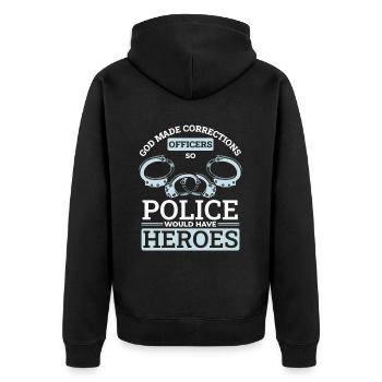 La police aurait donc un gardien de prison pour les héros - Veste à capuche bio Premium Unisexe - noir - Dos - Nico (187cm)