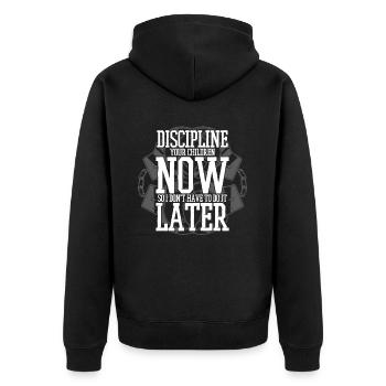 Disciplinez vos enfants maintenant Gardien de prison - Veste à capuche bio Premium Unisexe - noir - Dos - Nico (187cm)