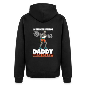 Weightlifting Weightlifting Skeleton - Unisex Premium Organic Zip Hoodie - black - Back - Nico (187cm)