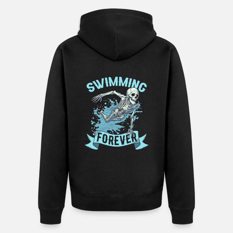 Flotteur de natation Skeleton - Veste à capuche bio Premium Unisexe - noir