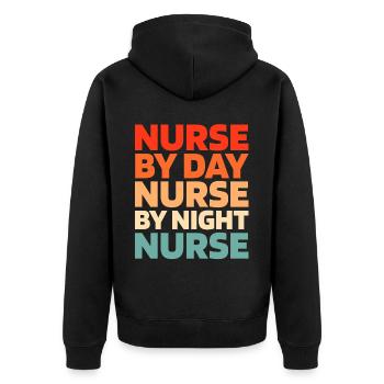 Infirmier - Veste à capuche bio Premium Unisexe - noir - Dos - Nico (187cm)