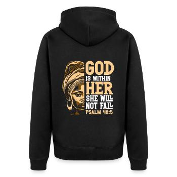 Afroamerikaner Christus Jesus Schwarze Frauen - Unisex Premium Bio Zip Hoodie - Schwarz - Hinten - Nico (187cm)