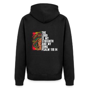Afroamerikaner Christus Jesus Schwarze Frauen - Unisex Premium Bio Zip Hoodie - Schwarz - Hinten - Nico (187cm)