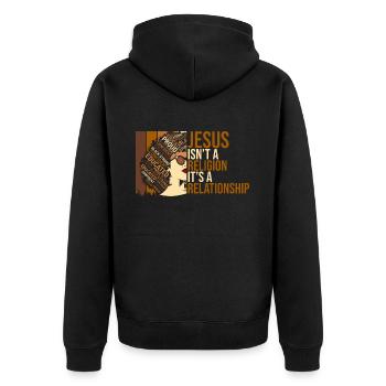 African American Christ Jesus Black Women - Unisex Premium Organic Zip Hoodie - black - Back - Nico (187cm)